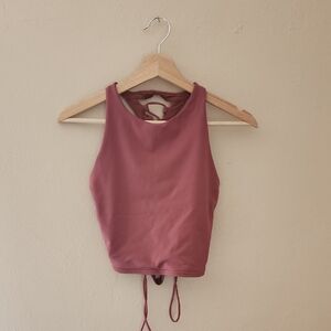 Alo Mauve Pink Criss Cross Open Back Atheltic Tank Top Size Medium
